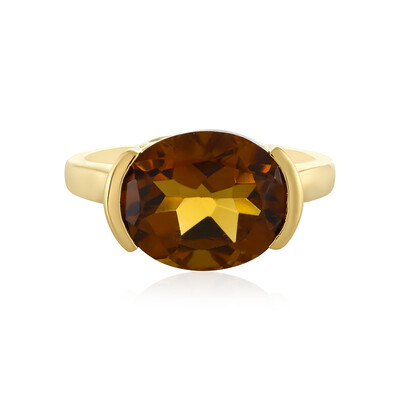 Cognac-Quarz-Silberring