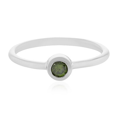 Grüner Diamant-Silberring
