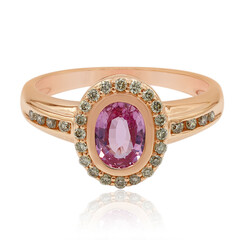 Pinkfarbener Saphir-Goldring