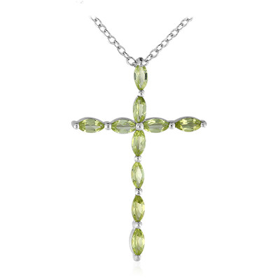 Peridot-Silberhalskette