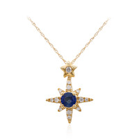 Blauer Ceylon-Saphir-Goldhalskette