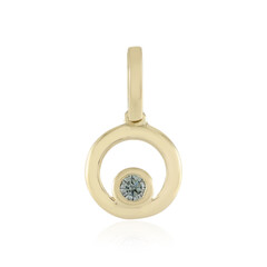 Himmelblauer SI2 Brillant-Goldanhänger