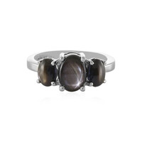 Schwarzer Stern-Saphir-Silberring