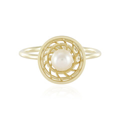 Cremefarbene Süßwasserzuchtperlen-Goldring (Ornaments by de Melo)