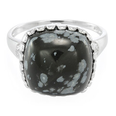 Schneeflocken-Obsidian-Silberring