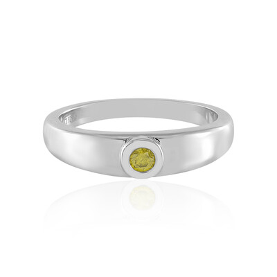 Gelber I3 Brillant-Silberring