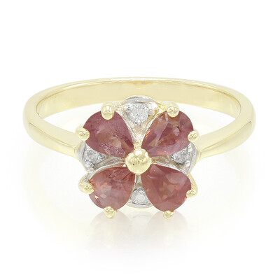 Nicht erhitzter Padparadscha-Saphir-Goldring
