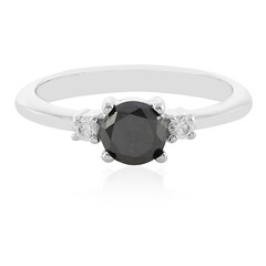 Schwarzer Diamant-Silberring