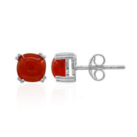 Roter Onyx-Silberohrringe