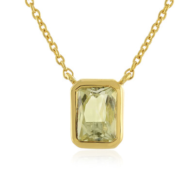 Kanariengelber Kunzit-Silbercollier