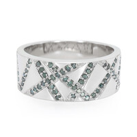 Königsblauer Diamant-Silberring