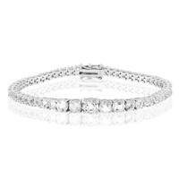 Weißer Topas-Silberarmband