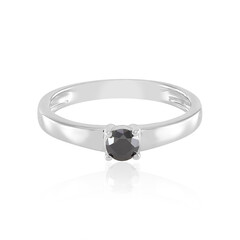 Schwarzer Brillant-Silberring