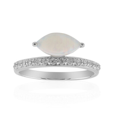 Weißer Opal-Silberring