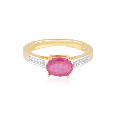 Pinkfarbener Madagaskar-Saphir-Silberring