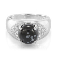 Schneeflocken-Obsidian-Silberring