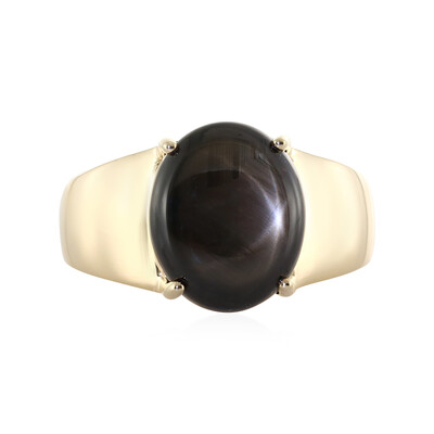 Schwarzer Stern-Saphir-Goldring
