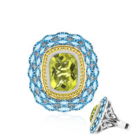 Ouro Verde-Quarz-Silberring (Dallas Prince Designs)