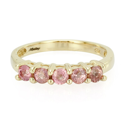 Nicht erhitzter Padparadscha-Saphir-Goldring