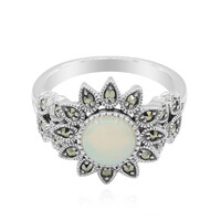Weißer Opal-Silberring