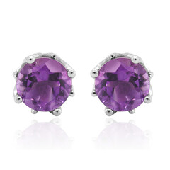 Sambia-Amethyst-Silberohrringe