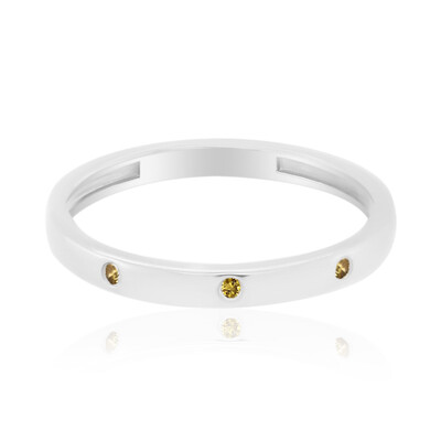 Gelber I3 Diamant-Silberring