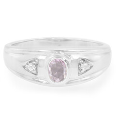 Pinkfarbener Ceylon-Saphir-Herren-Silberring