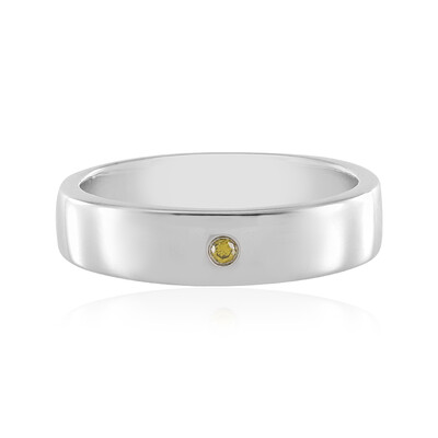 Gelber I3 Brillant-Silberring