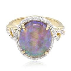 Lightning Ridge-Schwarzer Opal-Goldring