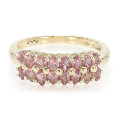 Nicht erhitzter Padparadscha-Saphir-Goldring