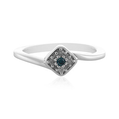 Blauer I2 Diamant-Silberring