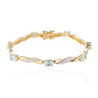 Himmelblauer Topas-Messingarmband (Juwelo Style)