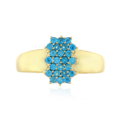 Neonblauer Apatit-Silberring