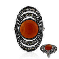 Roter Achat-Silberring (Annette classic)