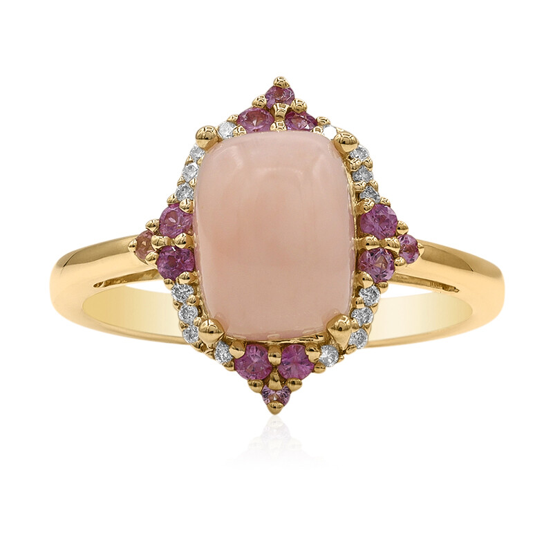 Pink opal gold ring discount