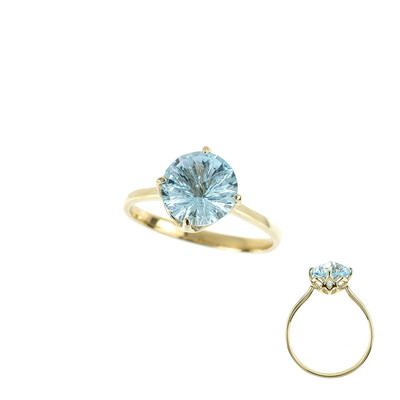 Himmelblauer Topas-Goldring (dagen)