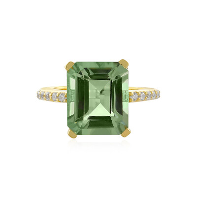 Grüner Amethyst-Silberring