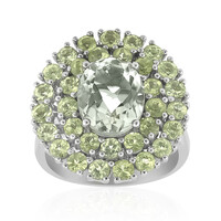Grüner Amethyst-Silberring
