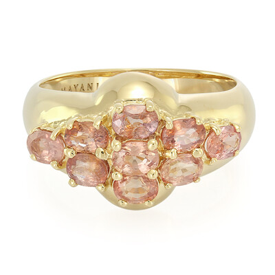 Nicht erhitzter Padparadscha-Saphir-Goldring (AMAYANI)