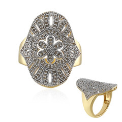 I3 Schokoladen-Diamant-Silberring
