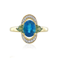 Neonblauer Apatit-Silberring