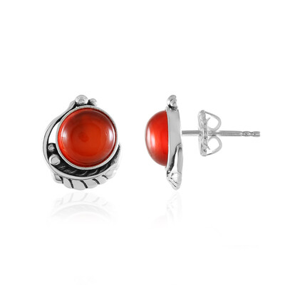 Roter Onyx-Silberohrringe (Desert Chic)