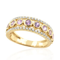 Nicht erhitzter Purpurfarbener Ceylon-Saphir-Goldring