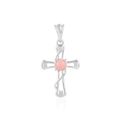 Pinkfarbener Opal-Silberanhänger