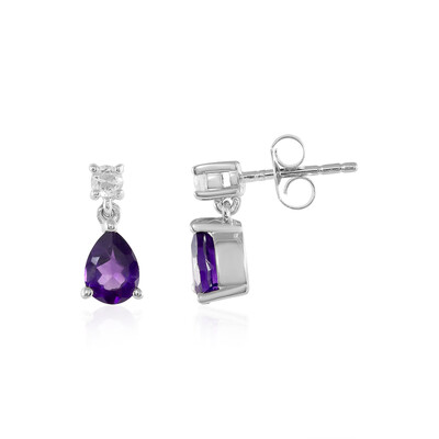 Sambia-Amethyst-Silberohrringe