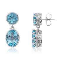 Himmelblauer Topas-Silberohrringe (Dallas Prince Designs)