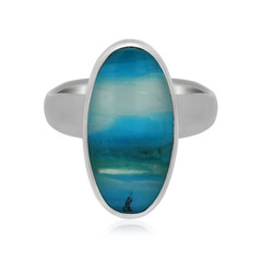 Blauer Atacama-Opal-Silberring
