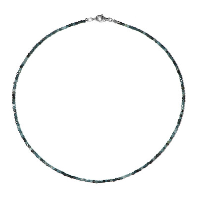 Blauer Turmalin-Silberhalskette