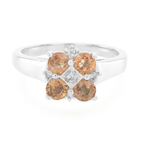Oranger Saphir-Silberring