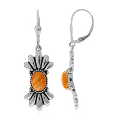 Orange Stachelauster-Silberohrringe (Desert Chic)